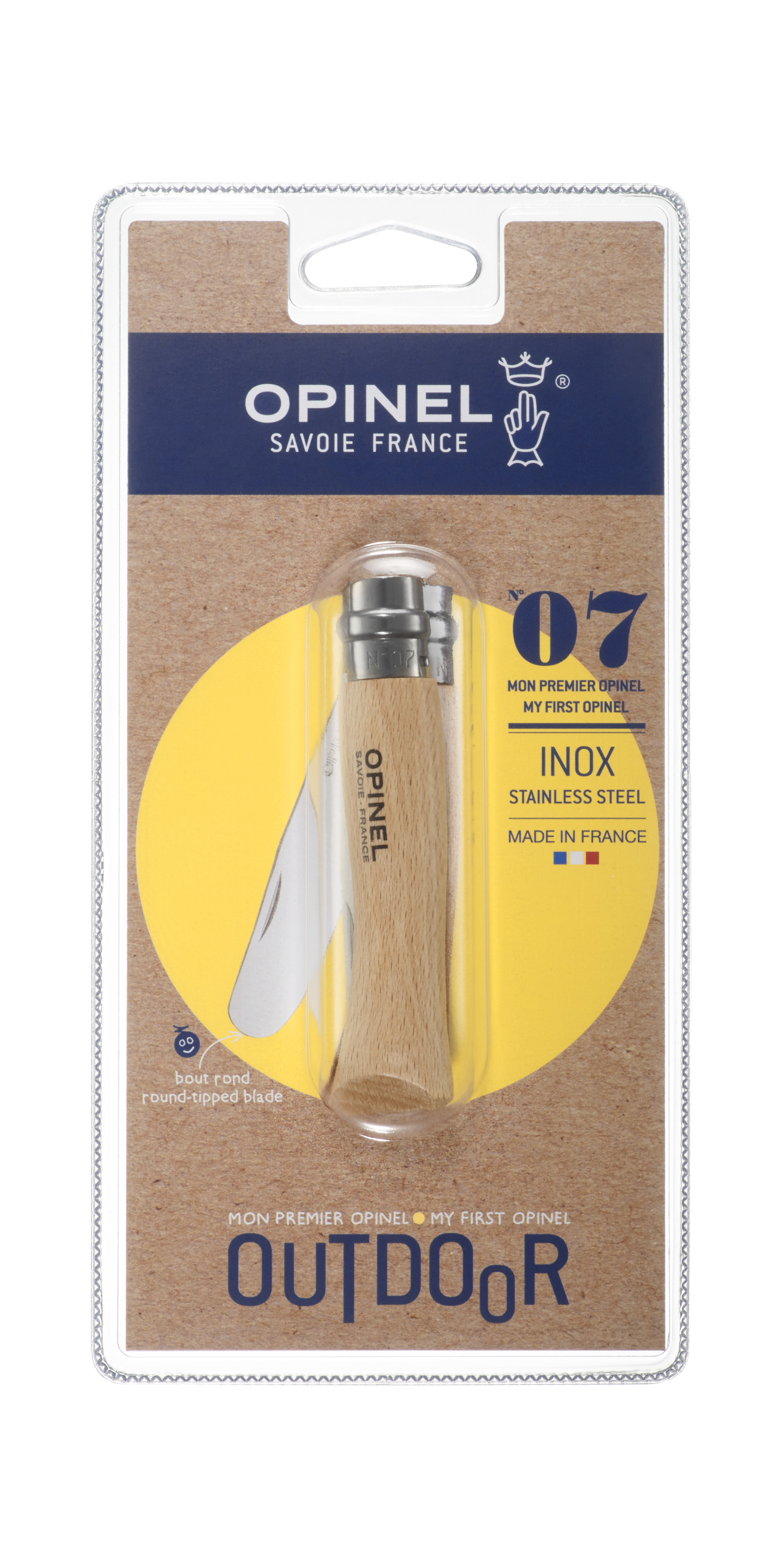 Couteau bout rond N7 - lame inox - OPINEL